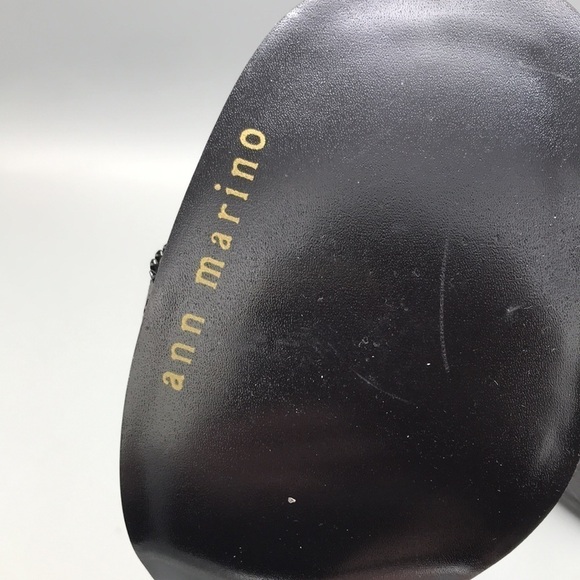 Ann Marino Precious Metal & Suede Chunky Heel Open Toe Size 8 New - Picture 10 of 13